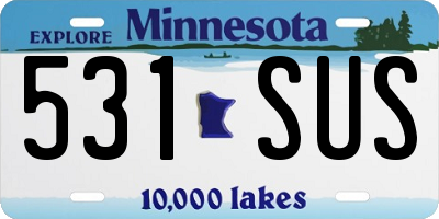 MN license plate 531SUS