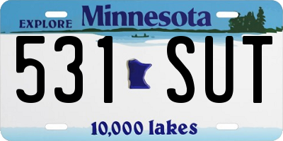 MN license plate 531SUT