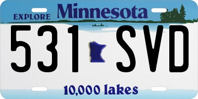 MN license plate 531SVD