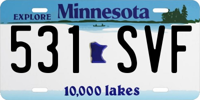 MN license plate 531SVF
