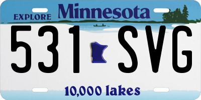MN license plate 531SVG