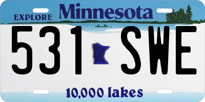 MN license plate 531SWE
