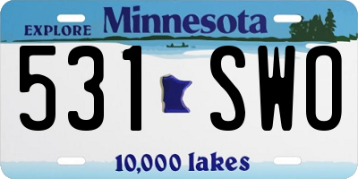 MN license plate 531SWO