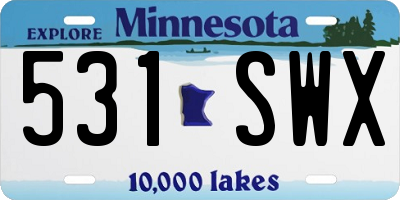 MN license plate 531SWX