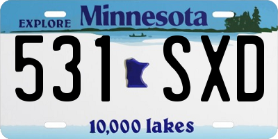 MN license plate 531SXD