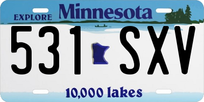 MN license plate 531SXV