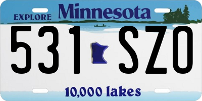 MN license plate 531SZO