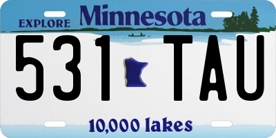 MN license plate 531TAU