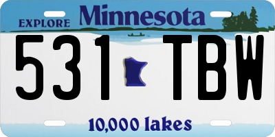 MN license plate 531TBW