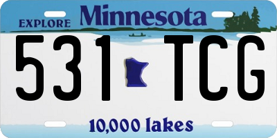 MN license plate 531TCG
