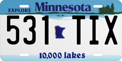 MN license plate 531TIX
