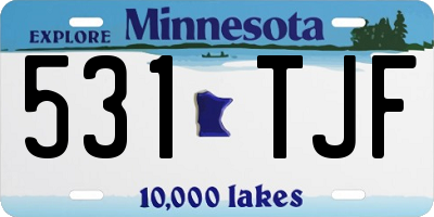 MN license plate 531TJF