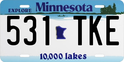 MN license plate 531TKE
