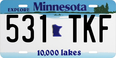 MN license plate 531TKF