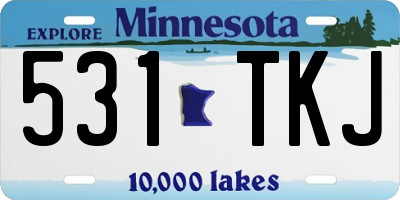 MN license plate 531TKJ