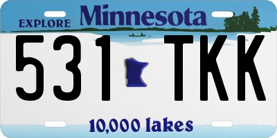 MN license plate 531TKK