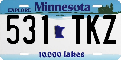 MN license plate 531TKZ