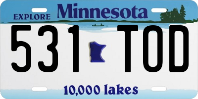 MN license plate 531TOD