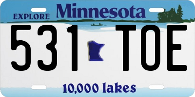 MN license plate 531TOE