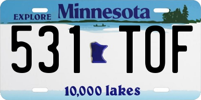 MN license plate 531TOF