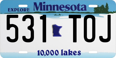 MN license plate 531TOJ
