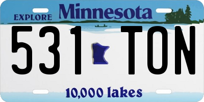 MN license plate 531TON