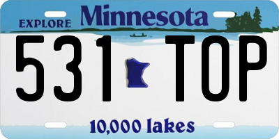 MN license plate 531TOP