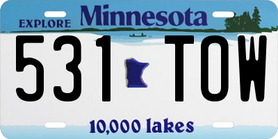 MN license plate 531TOW
