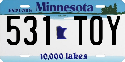 MN license plate 531TOY