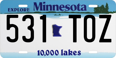 MN license plate 531TOZ