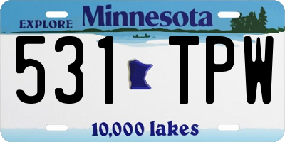 MN license plate 531TPW