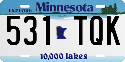 MN license plate 531TQK