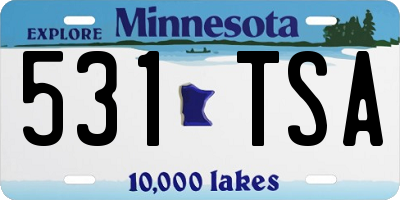 MN license plate 531TSA