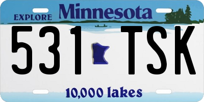 MN license plate 531TSK