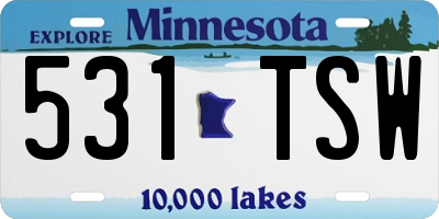 MN license plate 531TSW