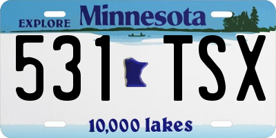 MN license plate 531TSX