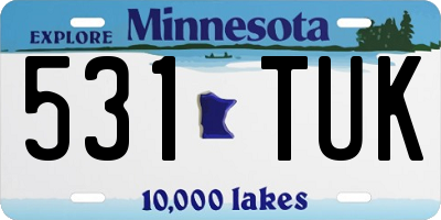 MN license plate 531TUK