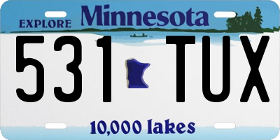 MN license plate 531TUX