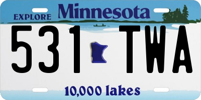 MN license plate 531TWA