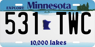 MN license plate 531TWC