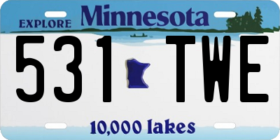 MN license plate 531TWE