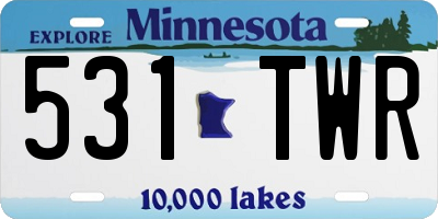 MN license plate 531TWR