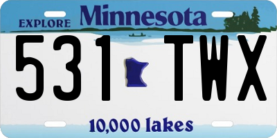 MN license plate 531TWX