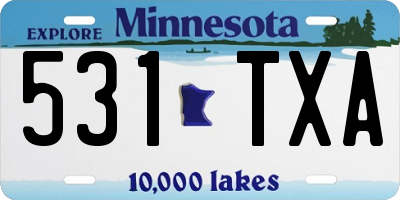MN license plate 531TXA