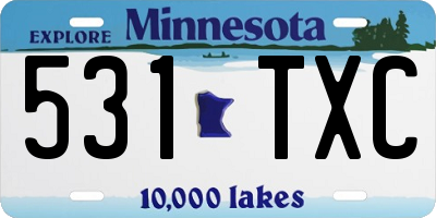MN license plate 531TXC