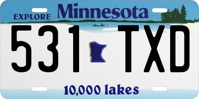 MN license plate 531TXD