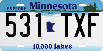MN license plate 531TXF