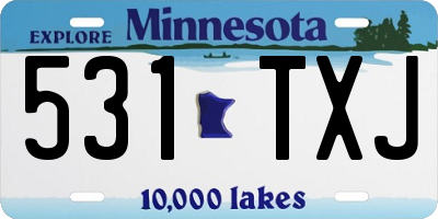 MN license plate 531TXJ