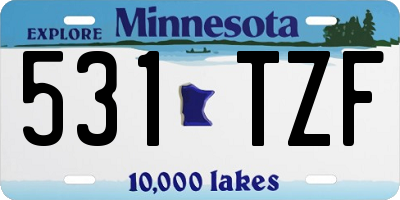 MN license plate 531TZF