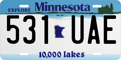MN license plate 531UAE